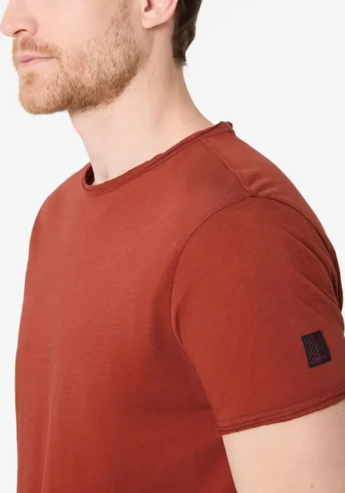 Timezone - Ripped basic t-shirt Burnt henna red image2
