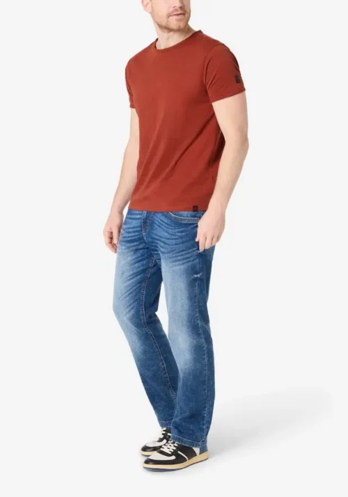 Timezone - Ripped basic t-shirt Burnt henna red image3