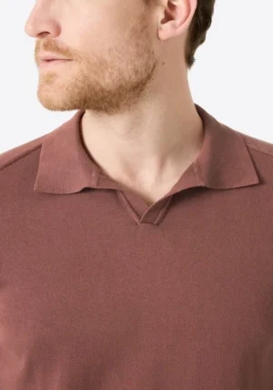 28-10239 : Timezone Cotton Knitted Polo Burnt henna red image1