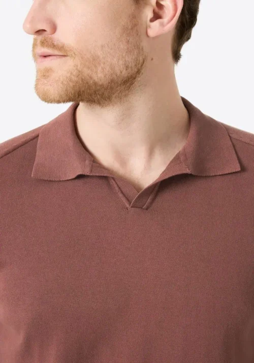 28-10239 : Timezone  Cotton Knitted Polo Burnt henna red - Image 3