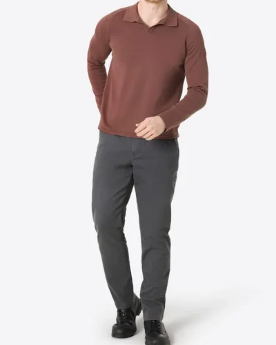 Alternative view of Timezone 28-10239 : Cotton Knitted Polo, Burnt henna red