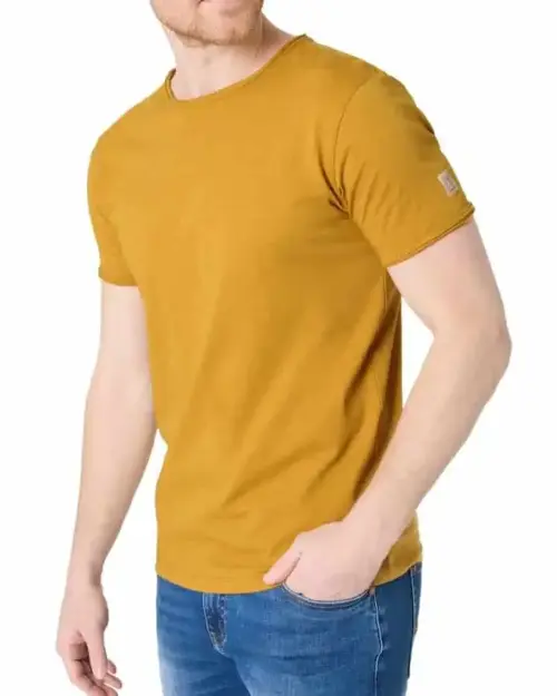 Timezone - Ripped basic t-shirt Mustard yellow