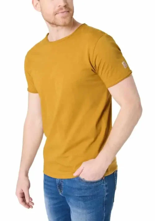 Timezone - Ripped basic t-shirt Mustard yellow