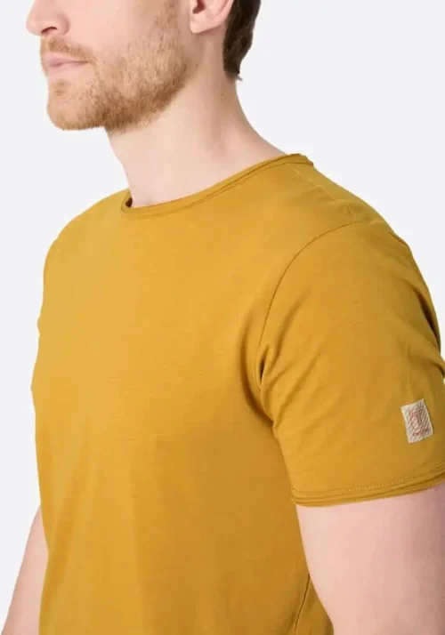 Timezone - Ripped basic t-shirt Mustard yellow image3