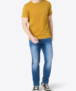 Alternative view of Timezone - Ripped basic tee. Mustard yellow