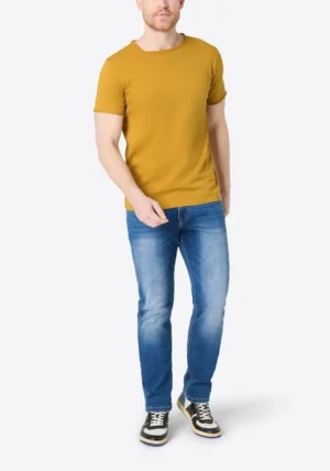 Alternative view of Timezone - Ripped basic tee. Mustard yellow