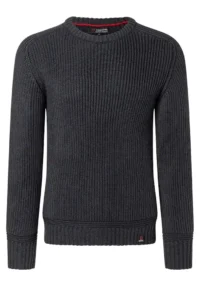 Alternative view of Timezone Heavy Knit Crewneck, Black melange