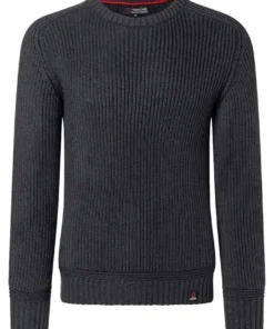 Alternative view of Timezone Heavy Knit Crewneck, Black melange