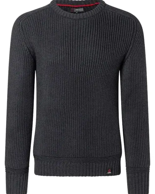 Alternative view of Timezone 28-10232 :Heavy Knit Crewneck, Black melange
