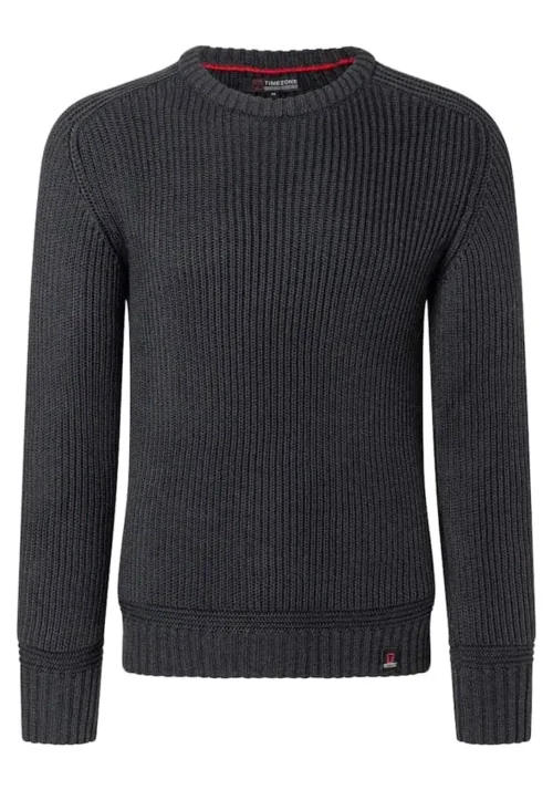 Alternative view of Timezone 28-10232 :Heavy Knit Crewneck, Black melange