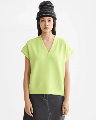 Scotch & Soda U9E00806T V-neck sleevless modal sweatshirt, Green Glow