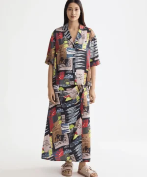 Alternative view of Scotch & Soda UFS00830M High rise midi wrap skirt, Art Dept Collage