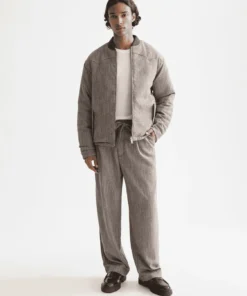 Alternative view of Scotch & Soda 181130 Reversible yarn-dyed padded bomber jacket, Demitasse / Eggnog