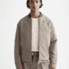 Scotch & Soda 181130 Reversible yarn-dyed padded bomber jacket, Demitasse / Eggnog