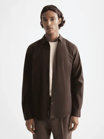 Scotch & Soda 181237, Striped slim-fit poplin shirt, Demitasse stripe