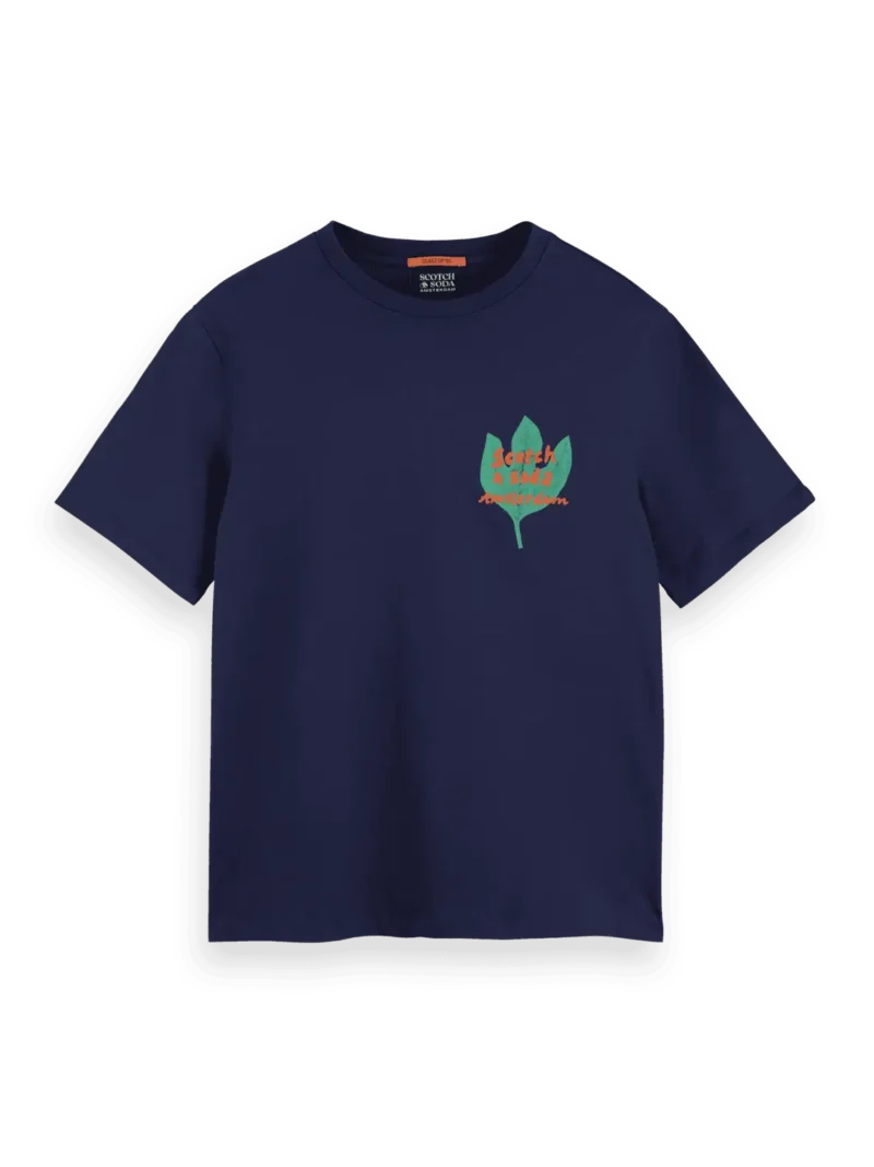 Scotch & Soda 181302 Regular Fit Front + Back AW T-shirtt, Peacoat - Image 4