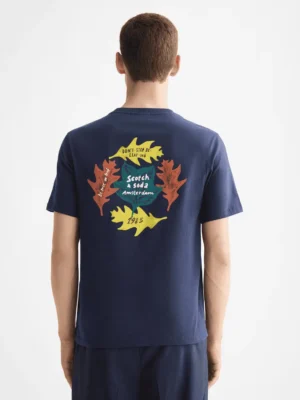 Scotch & Soda 181302 Regular Fit Front + Back AW T-shirtt, Peacoat image3