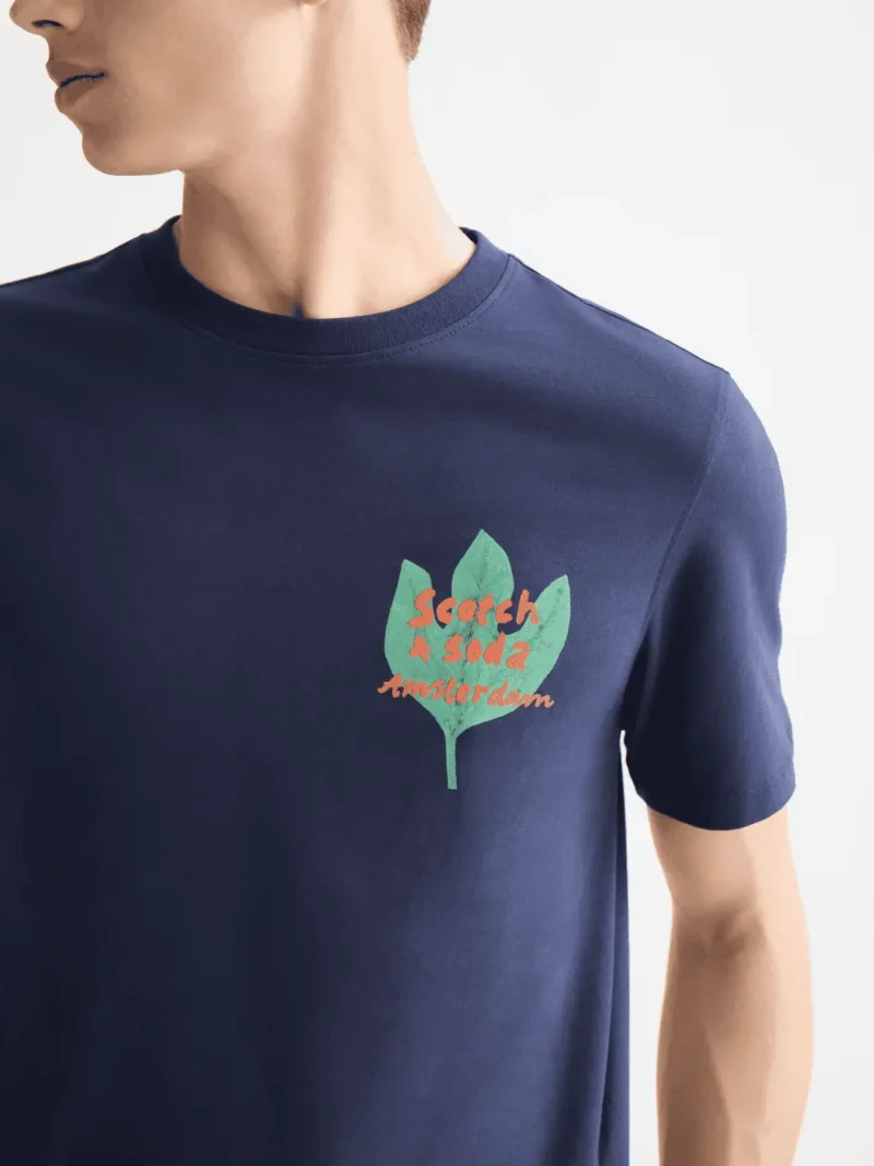 Scotch & Soda 181302 Regular Fit Front + Back AW T-shirtt, Peacoat - Image 6