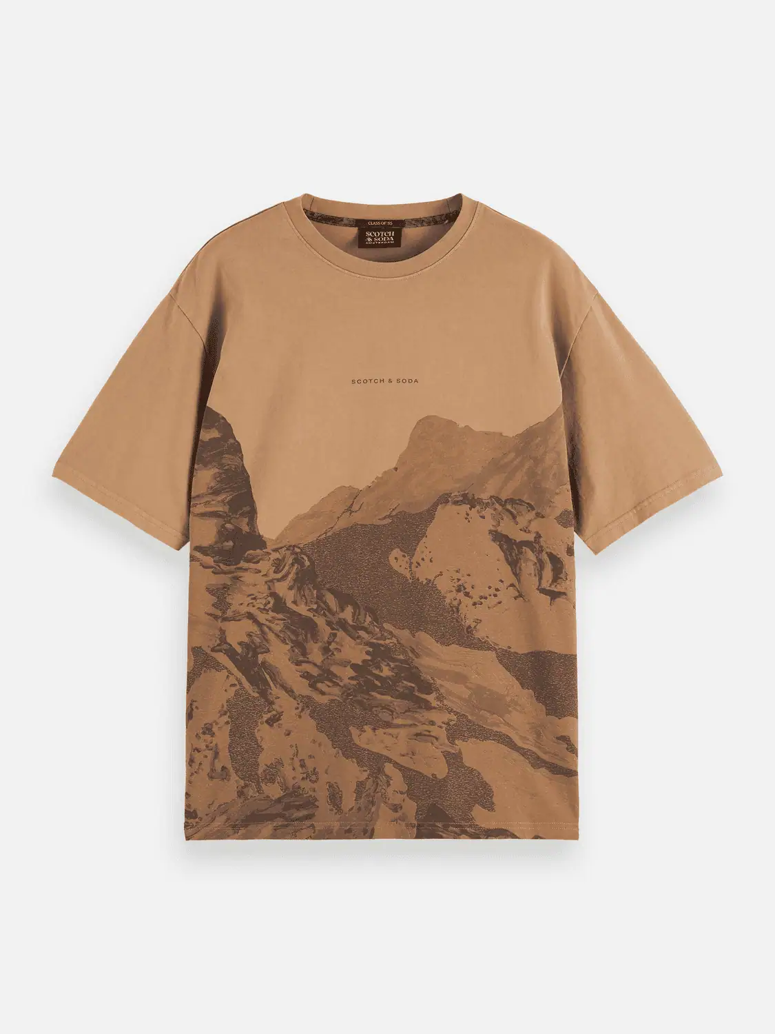 Scotch & Soda 181304 Loose Fit Overdyed AW T-shirt, Tannin - Image 3