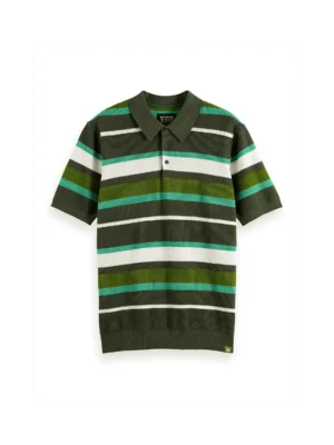 Scotch & Soda Knitted striped regular polo,Thyme Stripe image2