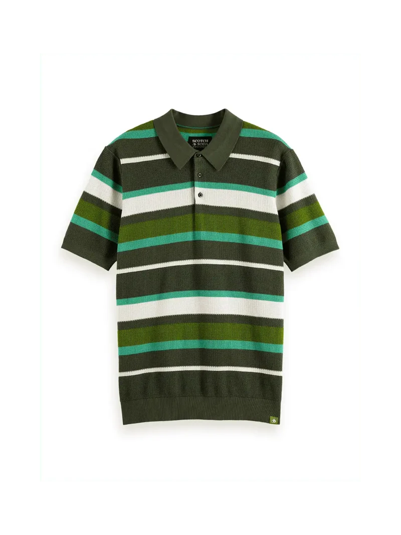 Scotch & Soda 181320 Knitted striped regular polo,Thyme Stripe - Image 4