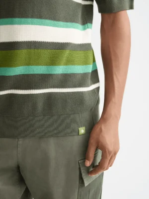 Scotch & Soda Knitted striped regular polo,Thyme Stripe image4