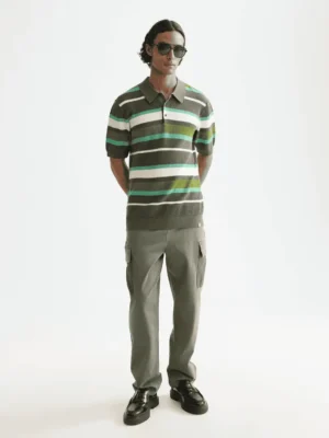 Alternative view of Scotch & Soda 181320 Knitted striped regular polo,Thyme Stripe