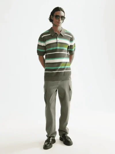 Alternative view of Scotch & Soda 181320 Knitted striped regular polo,Thyme Stripe