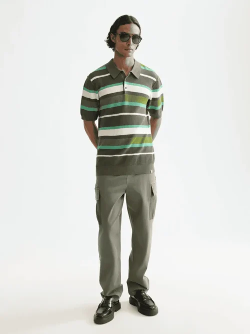 Alternative view of Scotch & Soda 181320 Knitted striped regular polo,Thyme Stripe