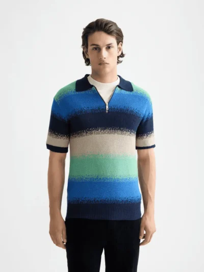 Scotch & Soda 181321 Knitted Degrade Polo, Campanula