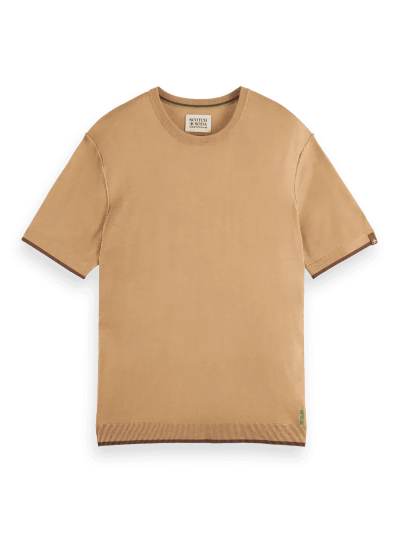 Scotch & Soda 181331 Knitted Relaxed fit T-shirt, Tannin - Image 4