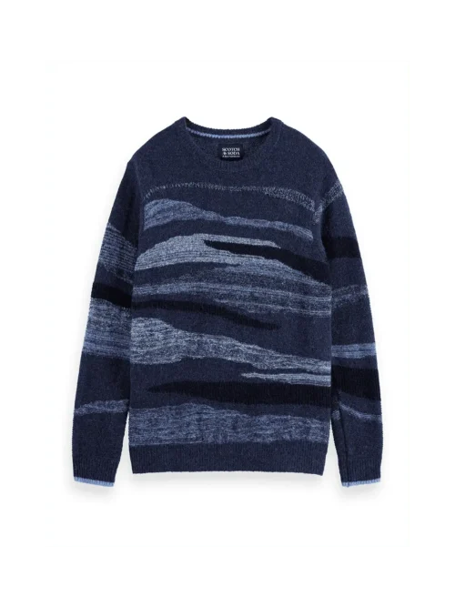 Scotch & Soda 181638 Alpaca Wool Blend Crew Neck, Peacock - Image 4