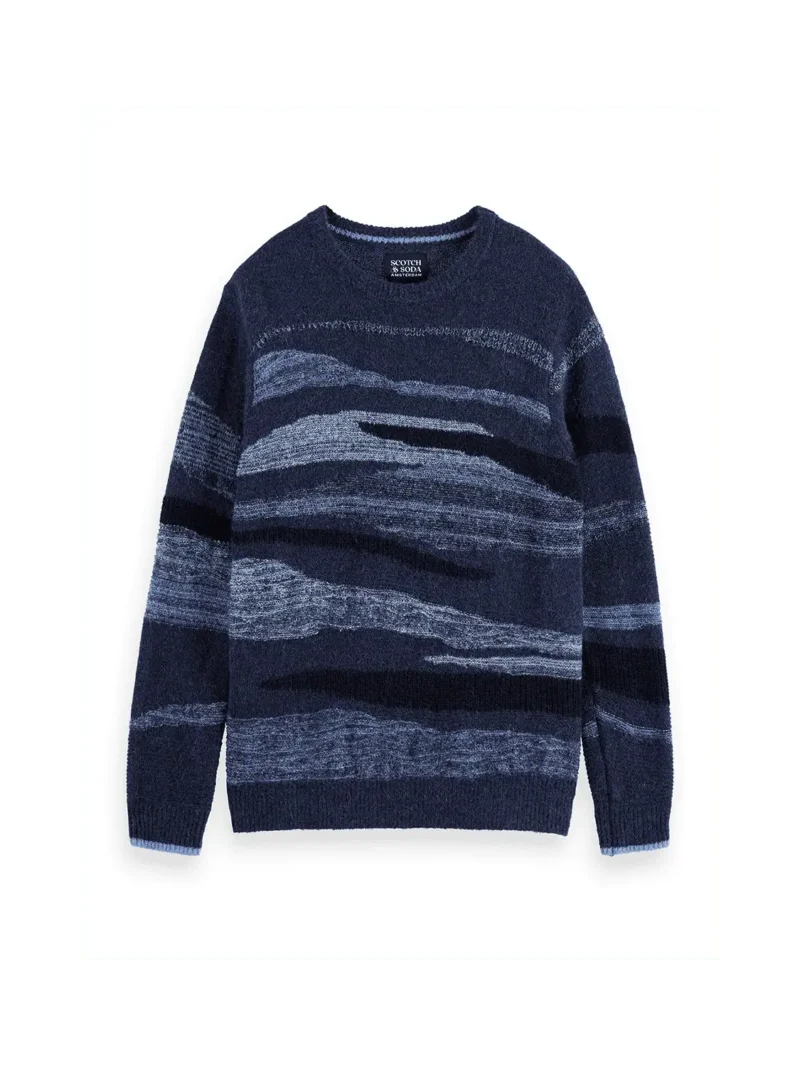 Scotch & Soda 181638 Alpaca Wool Blend Crew Neck, Peacock - Image 4