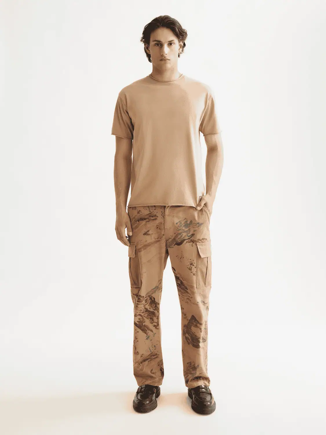 Scotch & Soda 181764 Raw Edge T-shirt, Tannin - Image 5