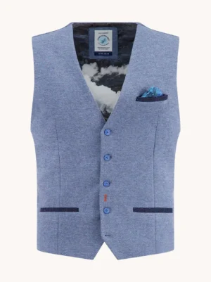 A Fish Named Fred 32.134 - Waistcoat Pique, Jeans Blue