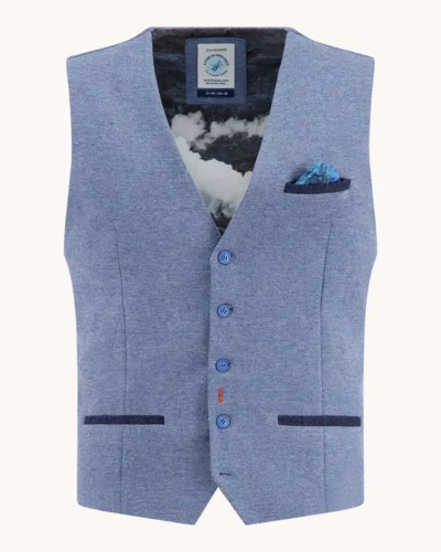 A Fish Named Fred  32.134 - Waistcoat Pique, Jeans Blue