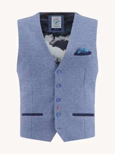 A Fish Named Fred  32.134 - Waistcoat Pique, Jeans Blue