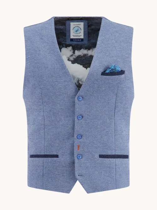 A Fish Named Fred 32.134 - Waistcoat Pique, Jeans Blue