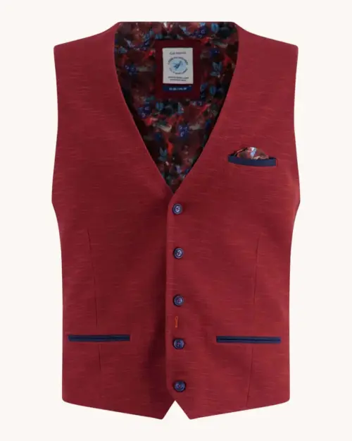 A Fish Named Fred  32.140 - Waistcoat Knitted Burgundy