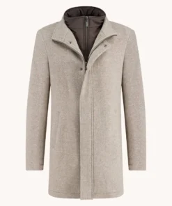 A Fish Named Fred 32.165 - Funnel Neck Coat, Sand