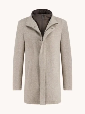 A Fish Named Fred 32.165 - Funnel Neck Coat, Sand