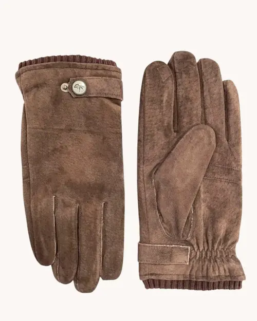 A Fish Named Fred 32.273 - Suede Leather  Gloves  Chocolate Brown