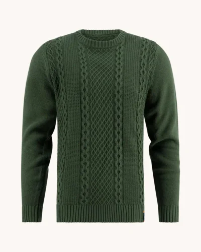 A Fish Named Fred 32.501 - Pullover Cable, Dark Green