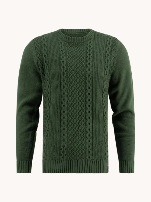 A Fish Named Fred 32.501 - Pullover Cable, Dark Green