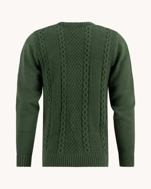 Alternative view of A Fish Named Fred 32.501 - Cable Pullover  Dark Green