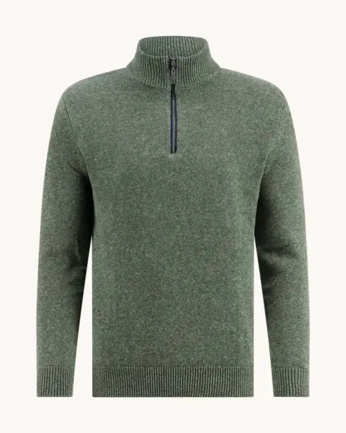 A Fish Named Fred 32.508 - Mock-zip Melange Dark Green
