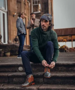 Alternative view of A Fish Named Fred 32.284 - Flatcap Check, Dark Green