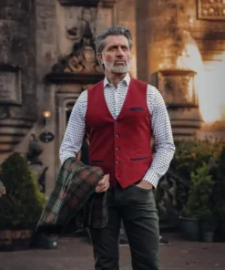 Alternative view of A Fish Named Fred  32.140 - Waistcoat Knitted, Burgundy