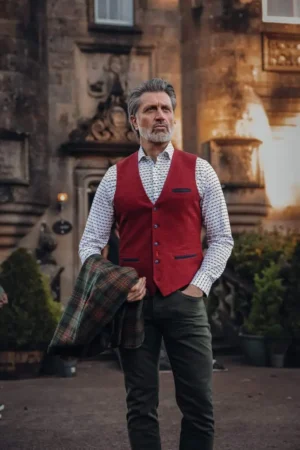 Alternative view of A Fish Named Fred  32.140 - Waistcoat Knitted, Burgundy