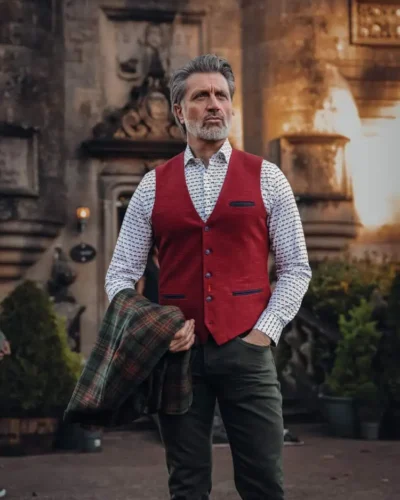 Alternative view of A Fish Named Fred  32.140 - Waistcoat Knitted, Burgundy